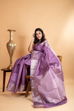 Lavender pure silk saree