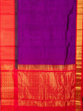 Purple And Red Silk Cotton Saree