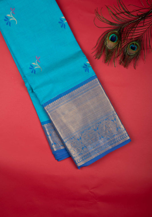 Anandha Blue Kanchi Cotton Saree