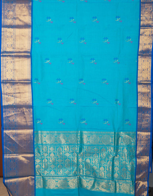 Anandha Blue Kanchi Cotton Saree