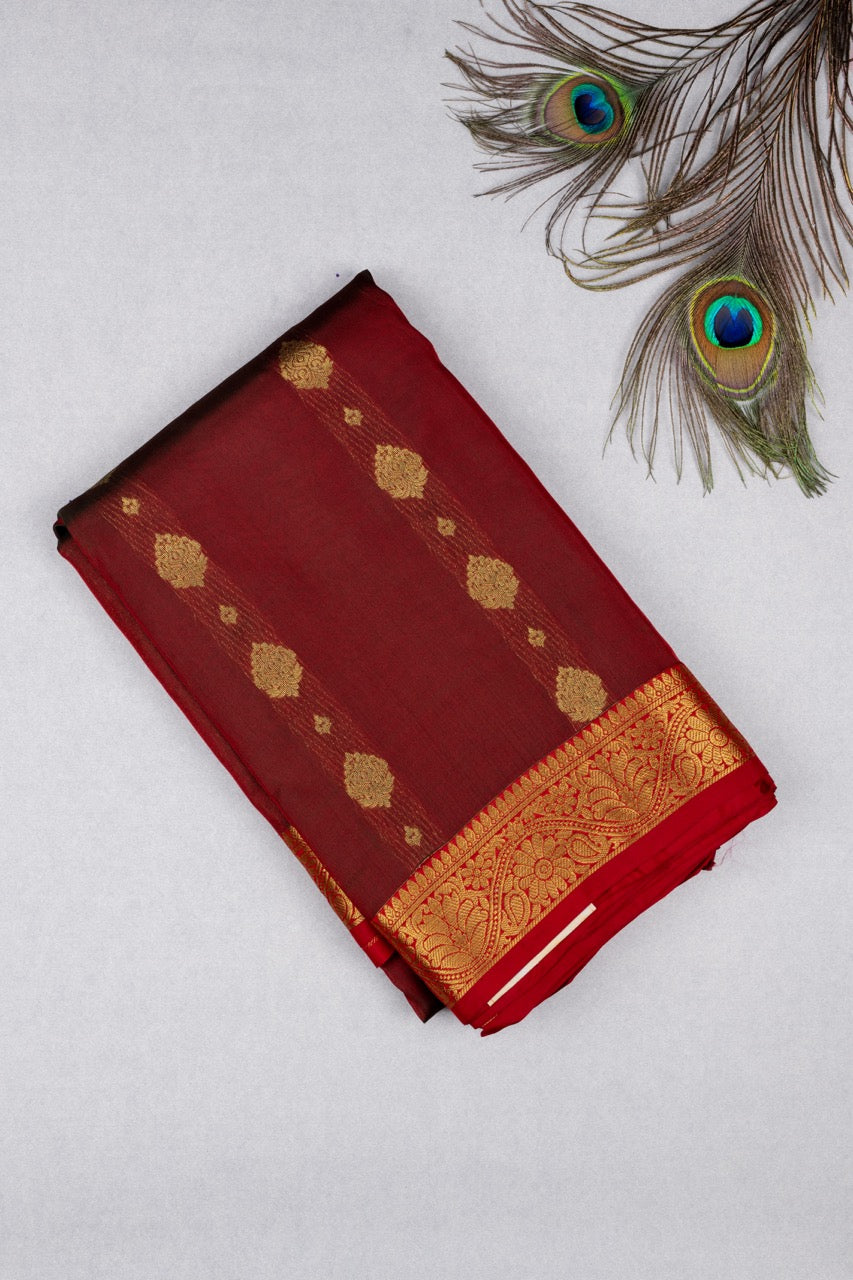 Maroon Pure Touch Silk Saree