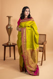 Light green simple silk saree