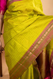 Light green simple silk saree