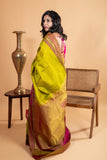 Light green simple silk saree