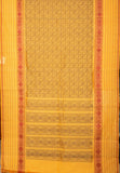 Beige Checks Pure Kanchi Cotton Saree