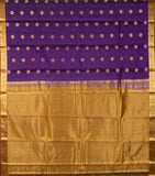 Purple Black Pure Touch Silk Saree