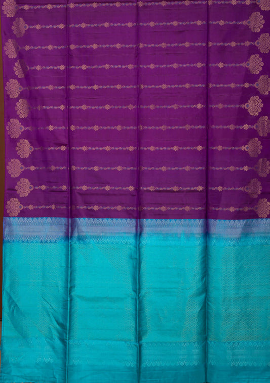 Purple Borderless Pure Touch Silk Saree