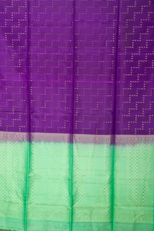 Purple And Green Pure Touch Silk Saree