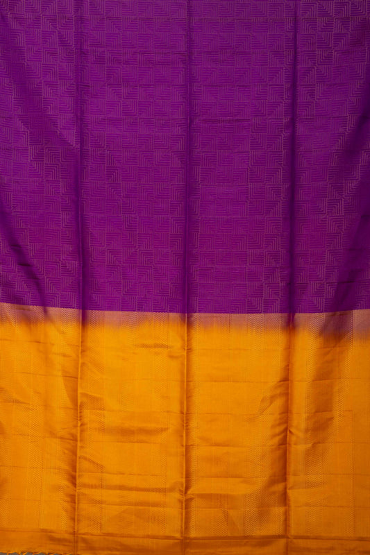 Purple And Mustard Pure Touch Silk Saree