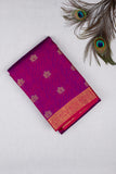 Purple Jaquard Pure Touch Silk Saree