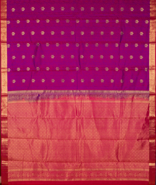 Purple Jaquard Pure Touch Silk Saree