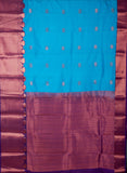 Blue And Purple Turning Semi Silk Saree