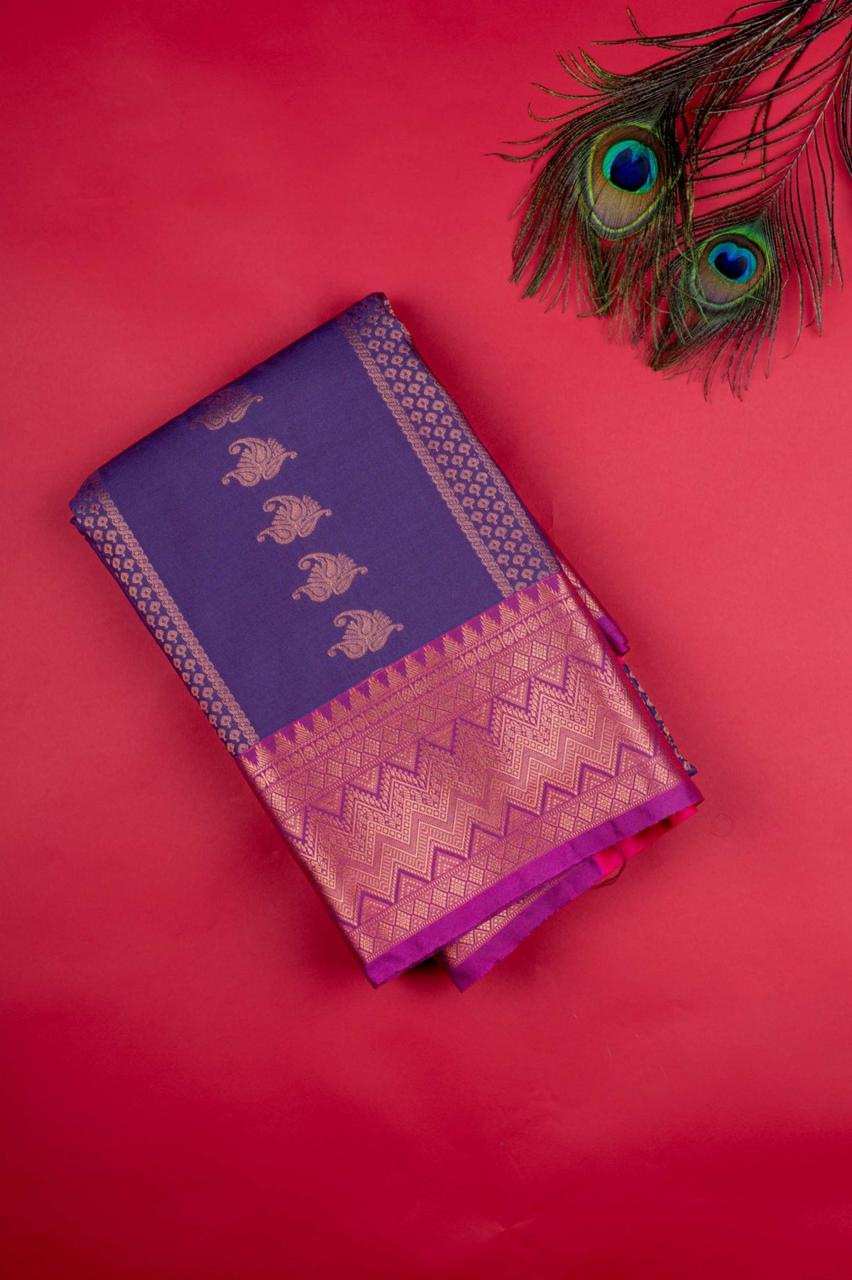 Jamun Purple And Pink Semi Silk Saree