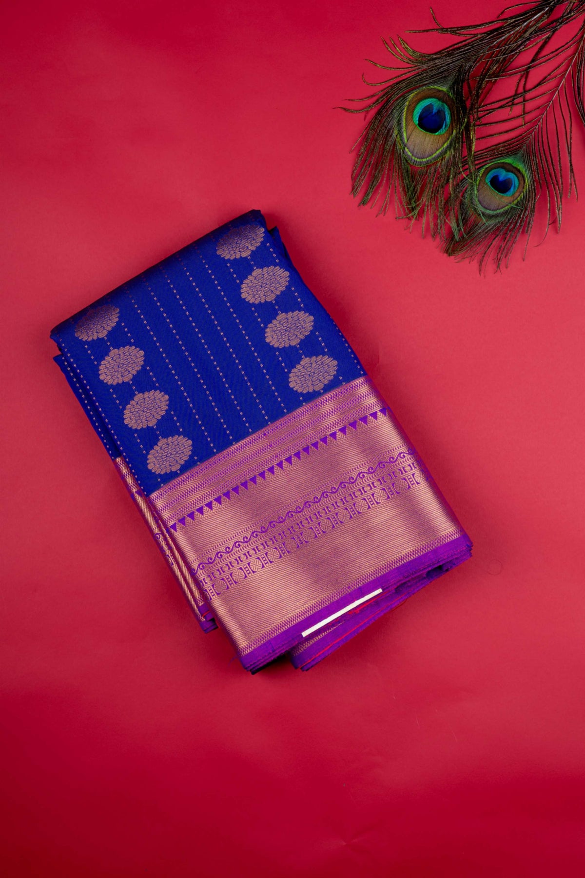 Purplish Blue And Pink Semi Silk Saree