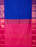 Blue And Pink Semi Silk Saree