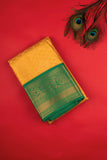 Mustard And Green Brocade Semi Silk Saree