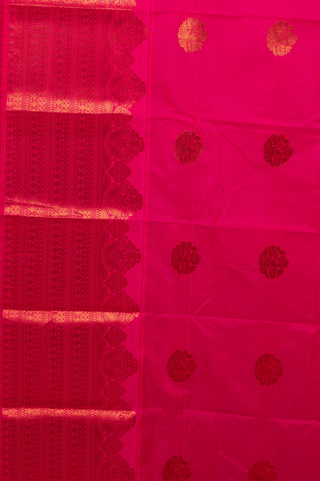 Elaichi Green And Pink Semi Silk Saree