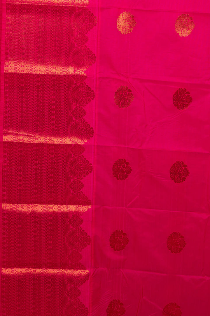 Elaichi Green And Pink Semi Silk Saree