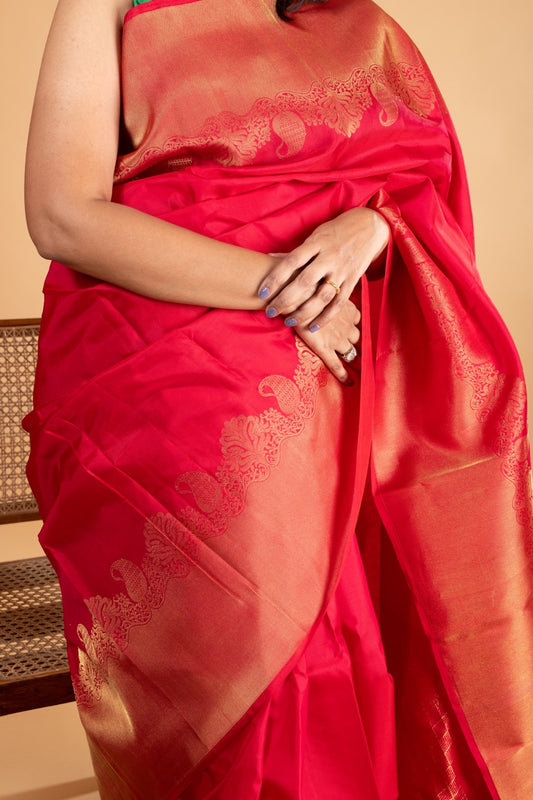 Red silk saree