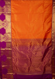 Orange And Purple Semi Silk Saree