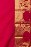 Cream And Pink Designer Semi Silk Saree