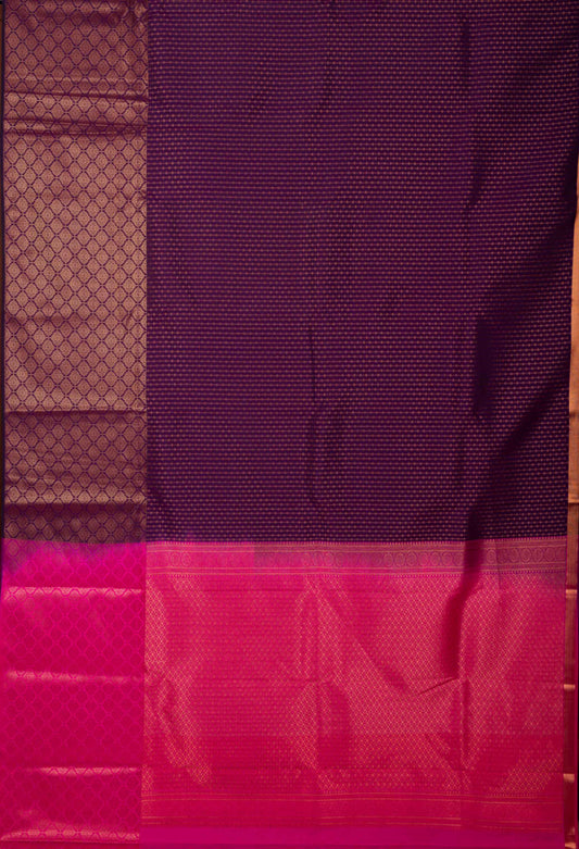 Auburgine Purple Semi Silk Saree