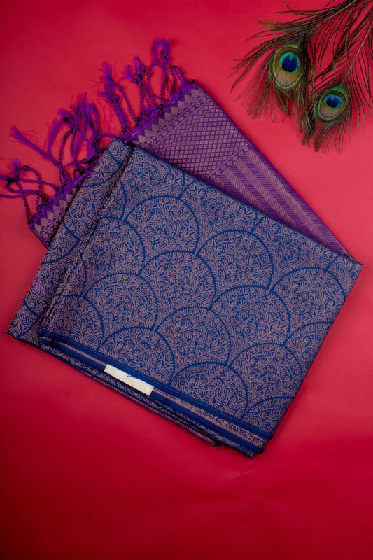 Blue And Purple Soft Silk Saree