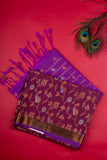 Wine Maroon And Purple Soft Silk Saree