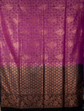 Purple And Black Designer Soft Silk Saree