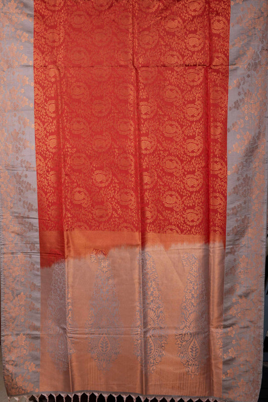 Brick Red Soft Silk Saree