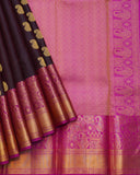 Brown and Pink Silk Saree