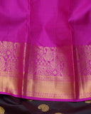 Brown and Pink Silk Saree