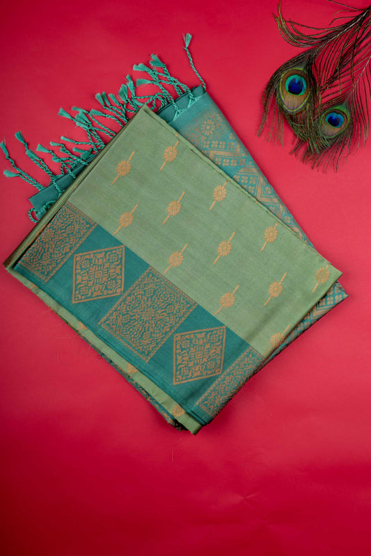 Sage Green Soft Silk Saree