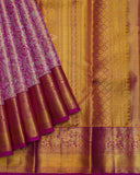 Pink Silk Saree with Golden Border