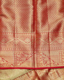 Red Silk Saree with Golden Border