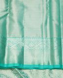 Turquoise Tissue Silk Saree