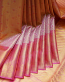 Pink Bridal Tissue Silk Saree