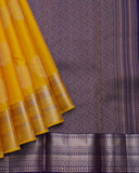 Yellow and Blue Combination Silk Saree