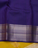 Yellow and Blue Combination Silk Saree