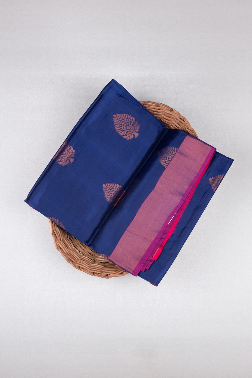 Dark Blue Pure Touch Silk Saree