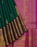 Bottle Green Colour Saree