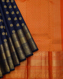 Black and Orange Silk Saree