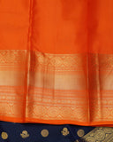 Black and Orange Silk Saree