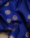 Navy Blue and Pink Silk Saree