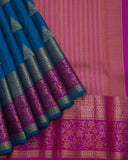 Peacock Blue Saree with Pink Blouse