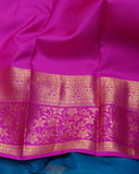 Peacock Blue Saree with Pink Blouse