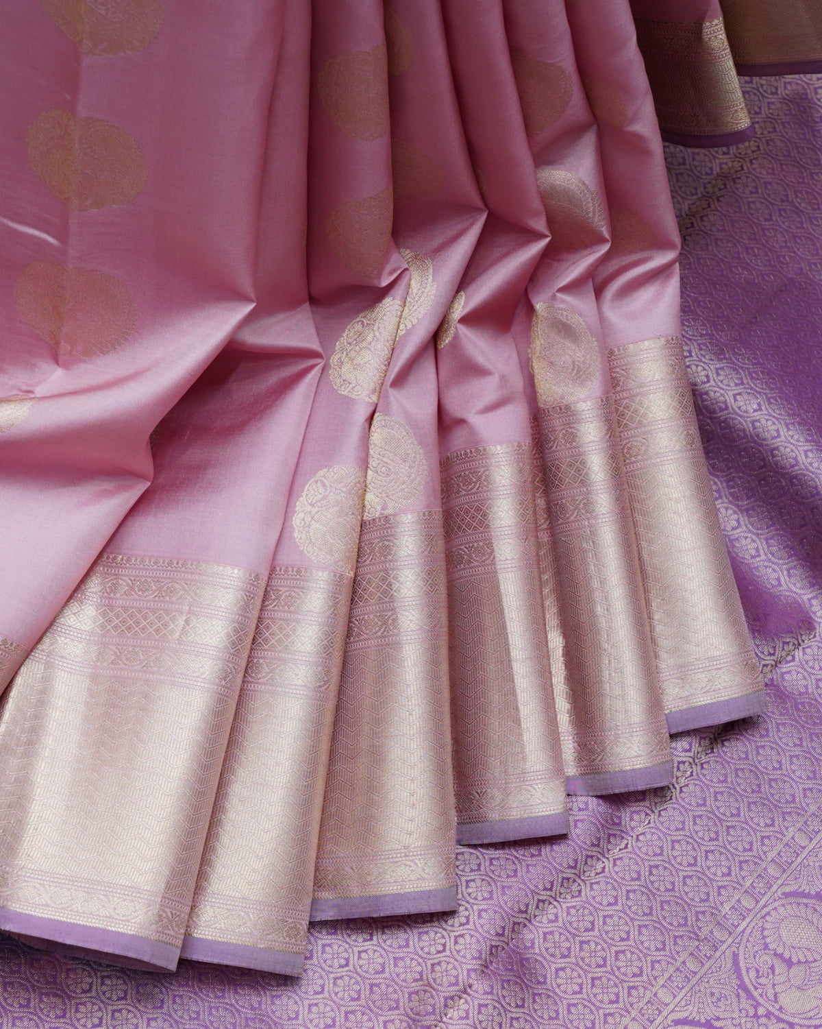 Pastel Pink Silk Saree