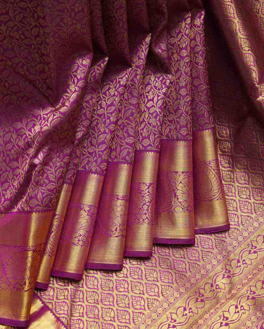 Purple designer kanjivaram silk saree