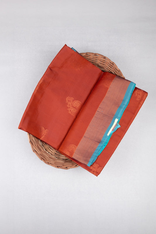 Terracotta Brown Pure Touch Silk Saree