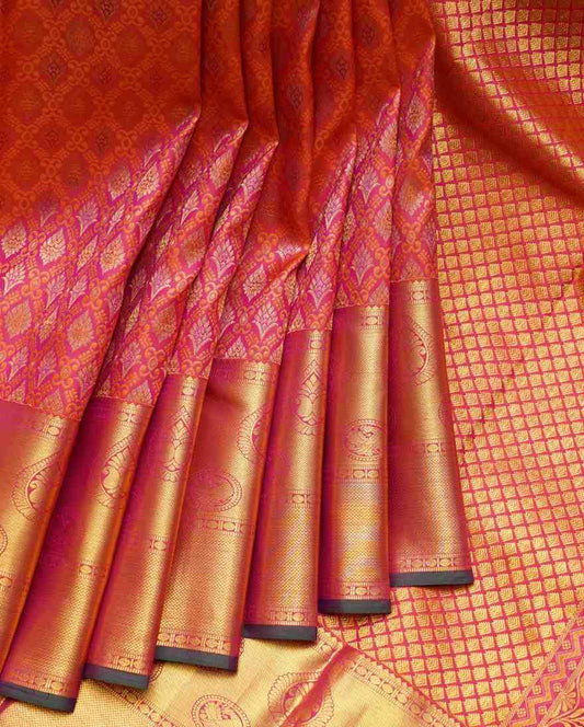 Dual Tone Pink Pure Silk Saree